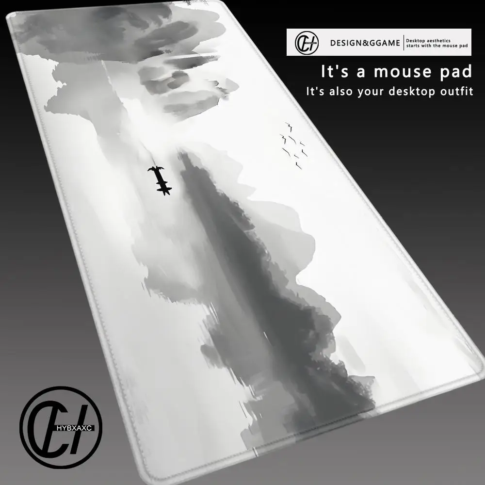 Landscape ink painting Mouse Pads Computer Gamer Lock Edge Table Pad Large Keyboard Mouse Pad Natural Rubber Carpet