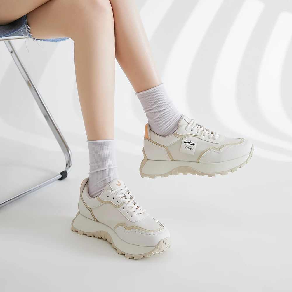 SOMILISS Women Chunky Sneakers Genuine Leather Satin Breathable Comfortable Spring Summer Ladies Fashion Platform Casual Shoes