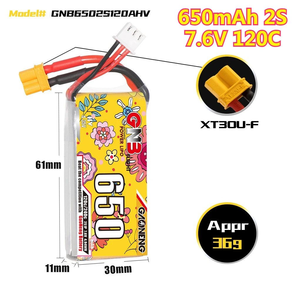 2S 3S 4S Lipo Battery 650mAh 120C with XT30 Plug for RC Car Boat RC FPV Drone Helicopter Airplane Parts HV Lithium Battery