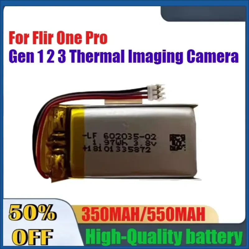 High-Quality 350mAh 550mAh Lithium polymer Battery for Flir One Pro Gen 1 2 3 Thermal Imaging Camera Fast Shipping