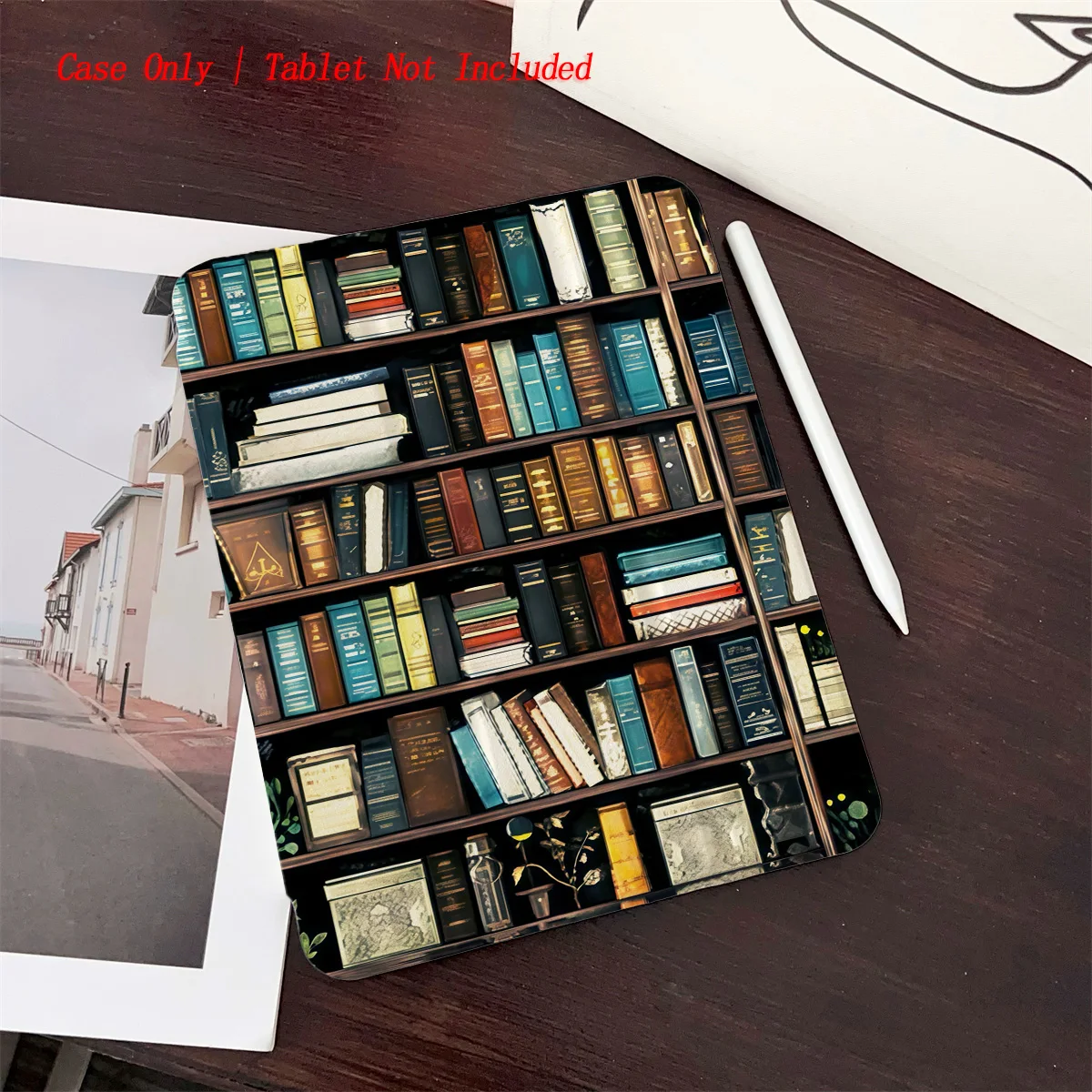 

Vintage Bookshelf & Books Pattern iPad Case - Shockproof Cover for Apple iPad Pro/Air/Mini