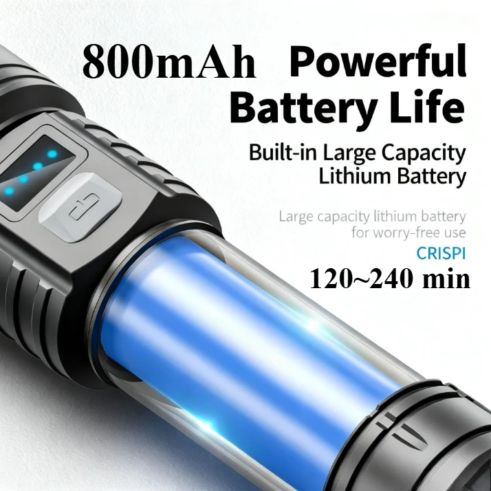 عالية قوة قوية Led التكبير مشاعل التكتيكية ضوء فلاش الشعلة الترا برايت مصباح USB شحن التخييم الصيد ديفينسا فانوس