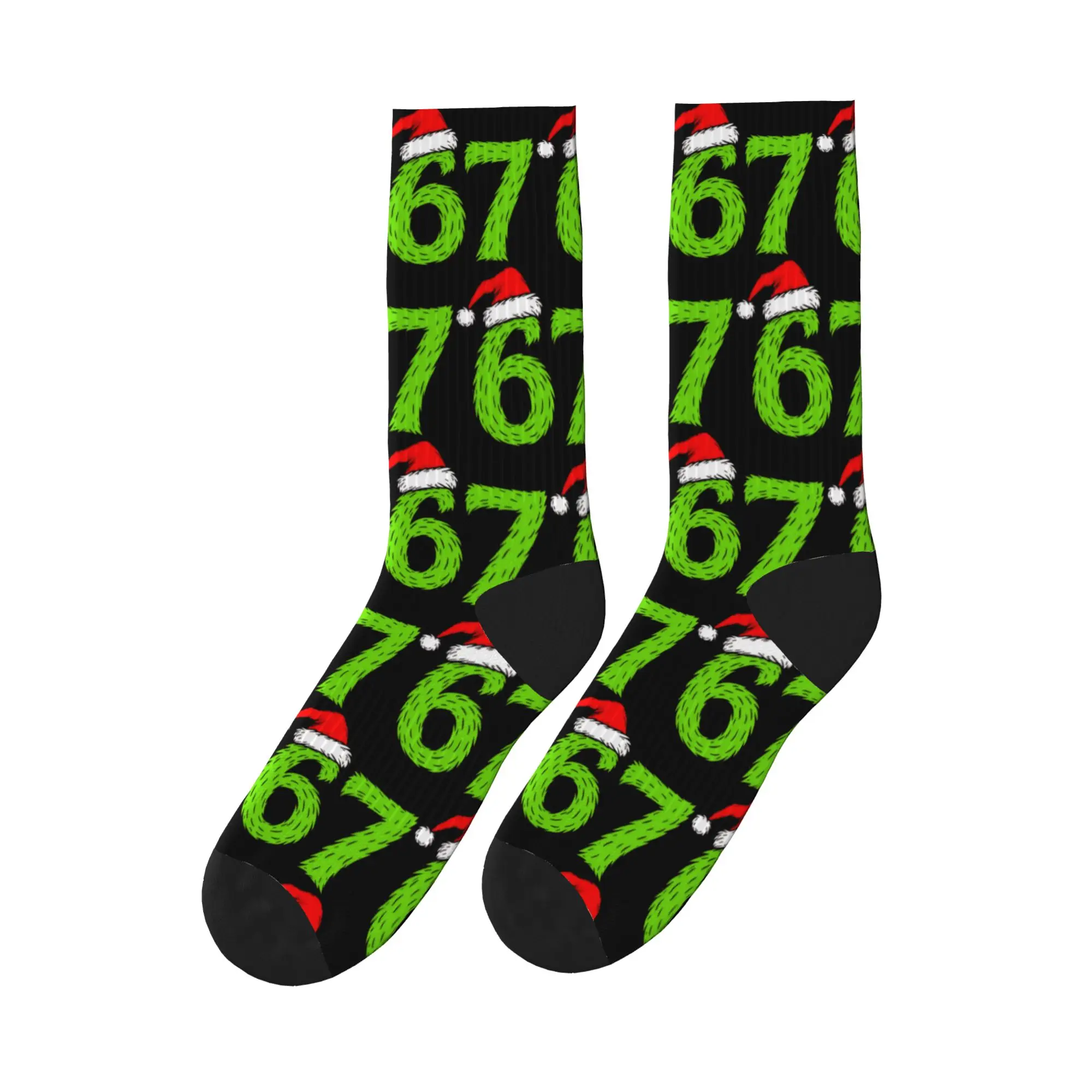 

67 Hat Christmas Funny Meme Stockings Men Socks Soft Breathable Gothic Socks Winter Outdoor Anti Skid Custom Socks Gift