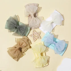 6Pcs/Set Baby Headband Gauze Bow Newborn Elastic Soft Nylon Headbands For Baby Girl Turban Infant Hair Accessories Kids Headwear