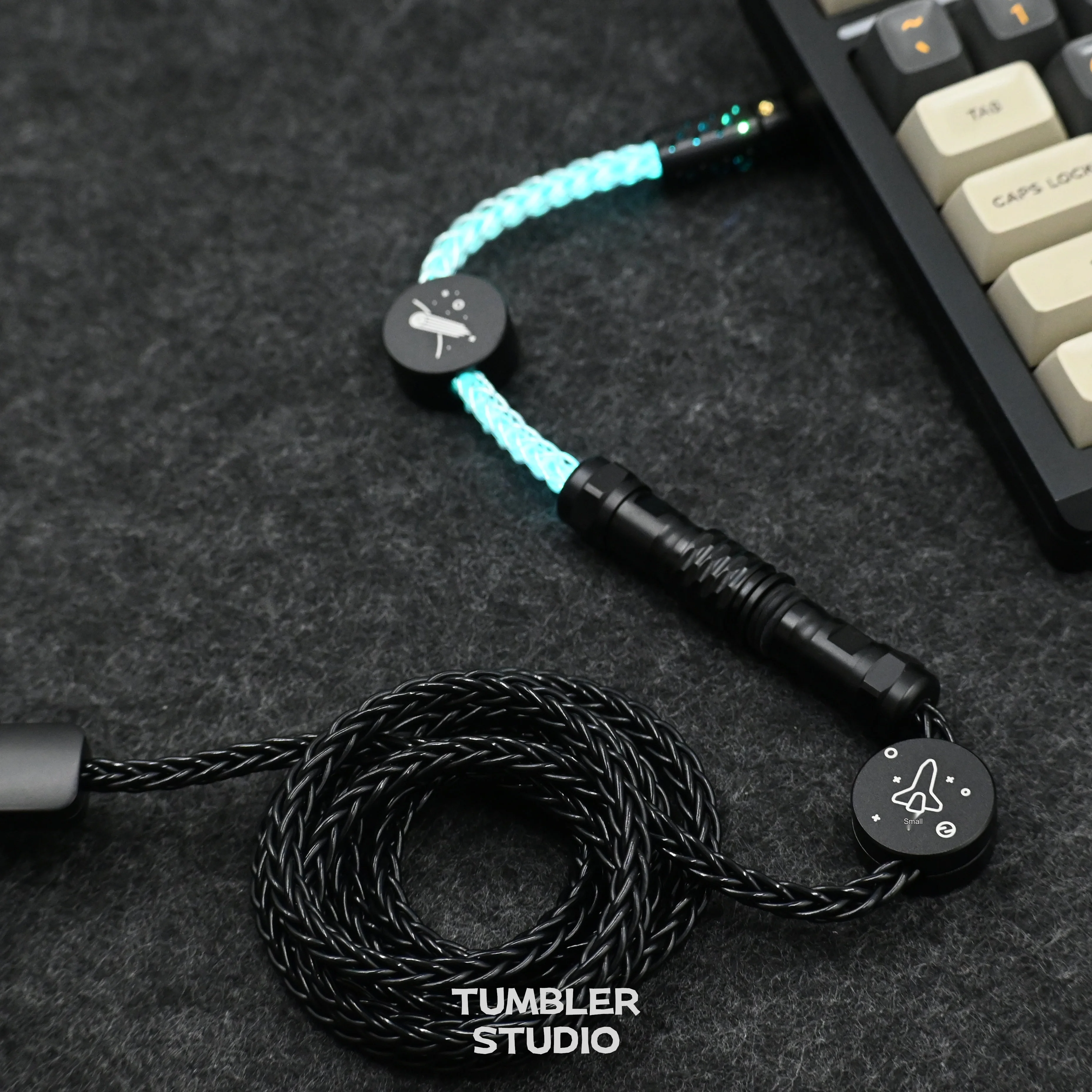 Tumbler Studio Space Theme 8K Single Crystal Copper Custom Mechanical Keyboard Aviator Cable Coiled Gaming Cord Magnetic Switch