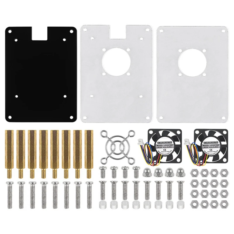 1 PCS Transparent Material Protective Shell Multi-Layer Shell With Cooling Fan Suitable For Raspberry Pi 5