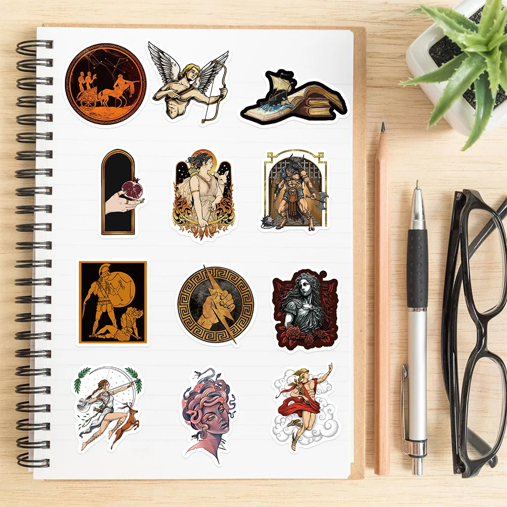 10/50pcs Cool Ancient Greek Mythology Character Stickers Aesthetic DIY Stationery Notebook Phone Luggage Car Waterproof Sticker