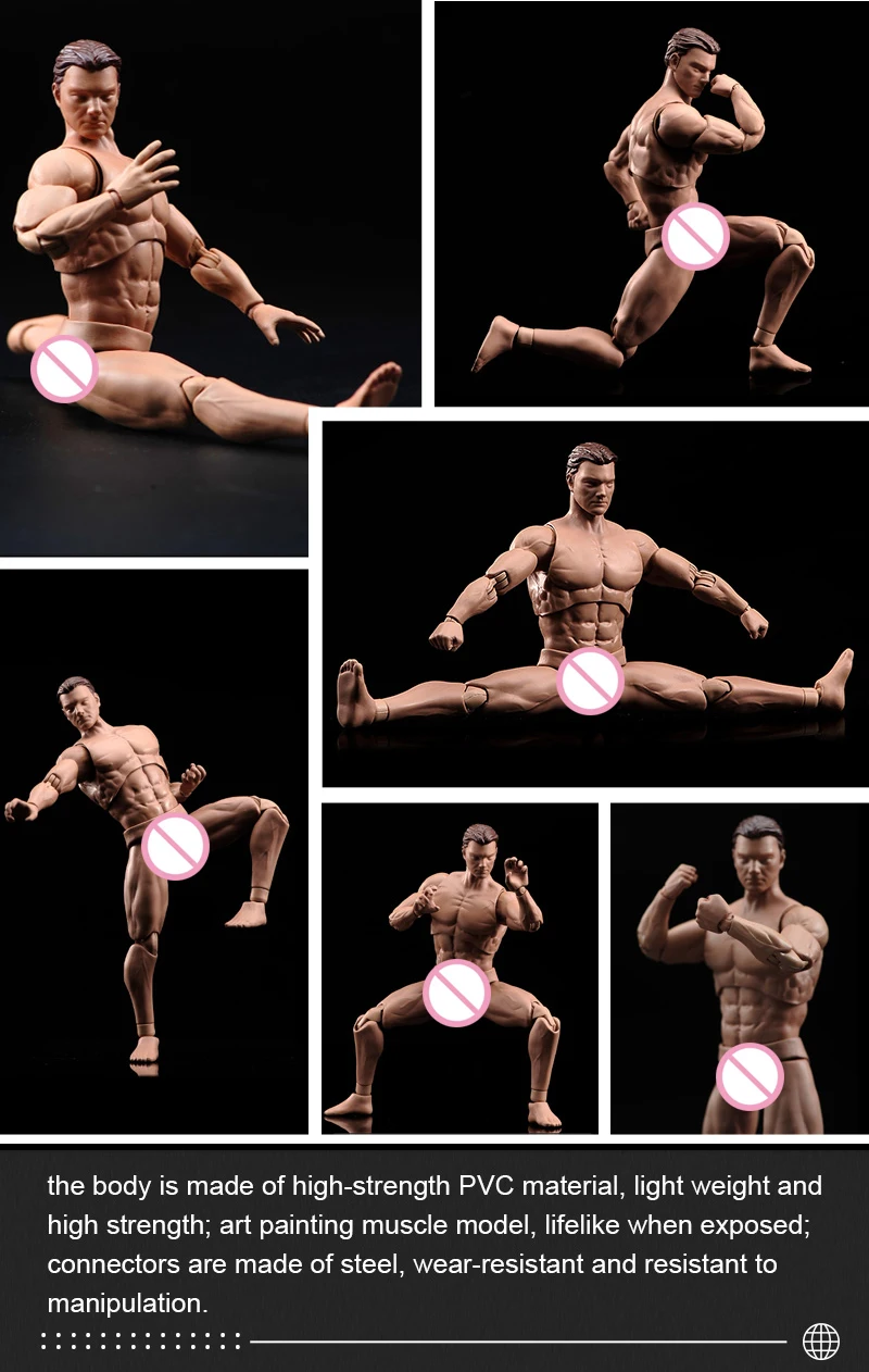 ANT AM116 1/12 Ultra-flexible Man Super Strong Muscle Joint Body With Head And Handgun Model Fit 6"Male Action Figure Dolls Toys view 2