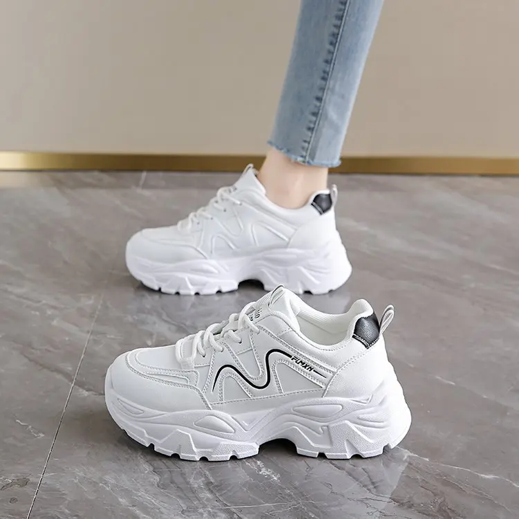 Shoes Sneakers Casual Woman Tennis Female Woman-shoes Platform Fashion Trainers Roses 2024 Thick Sole Riband Lace-Up PU Winter R