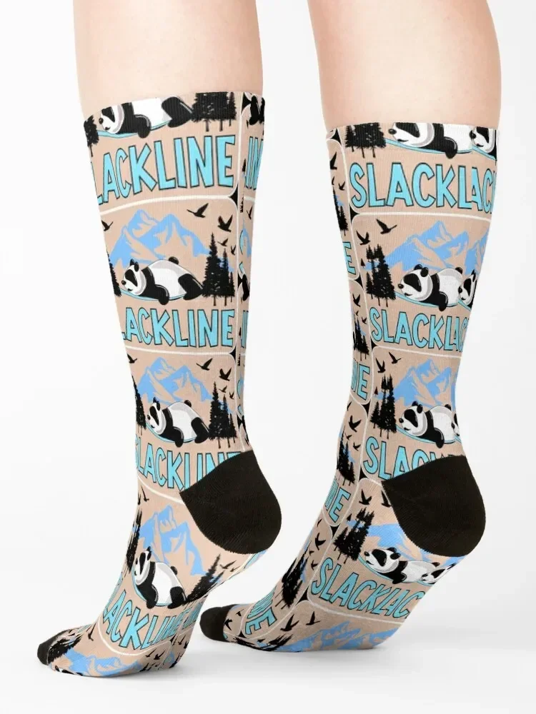 Slackline Panda Bear Socks designer happy professional running Running Boy Socks Women's