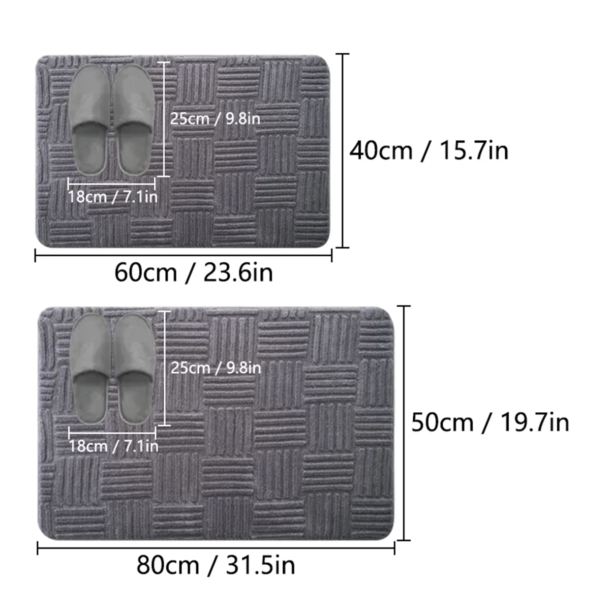 Thickened bathroom absorbent mat non-slip durable toilet anti-slip mat decorative door mat dirt-resistant entrance mat