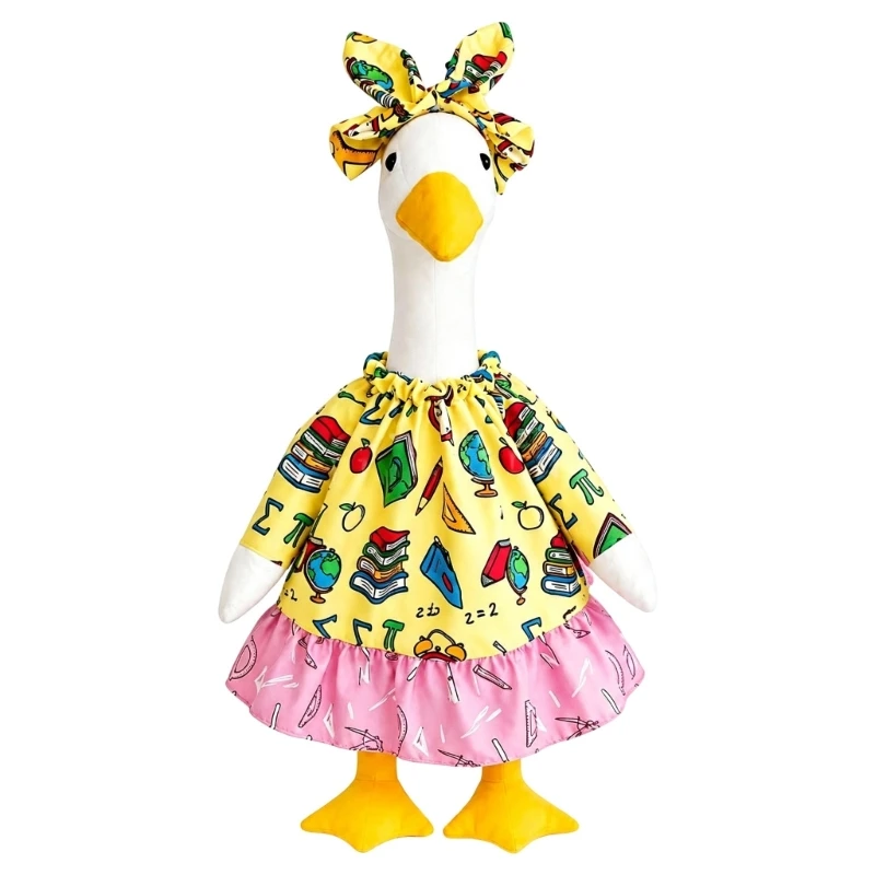 School Season Porch Statue Outfit Set in Polyester Fabric with Coordinated Costume Pieces for Entryway Porch Yard or Garden 87HA