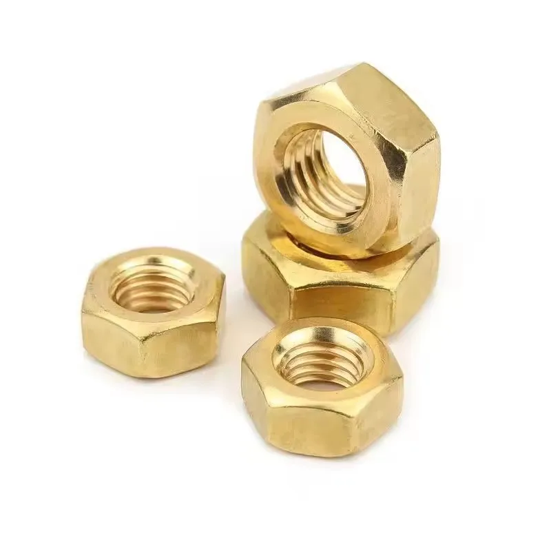 10/200pc DIN934 Solid Brass Copper Hex Hexagon Nut for M1 M1.2 M1.4 M1.6 M2 M2.5 M3 M4 M5 M6 M8 M10 M12 Screw Bolt Metric Thread