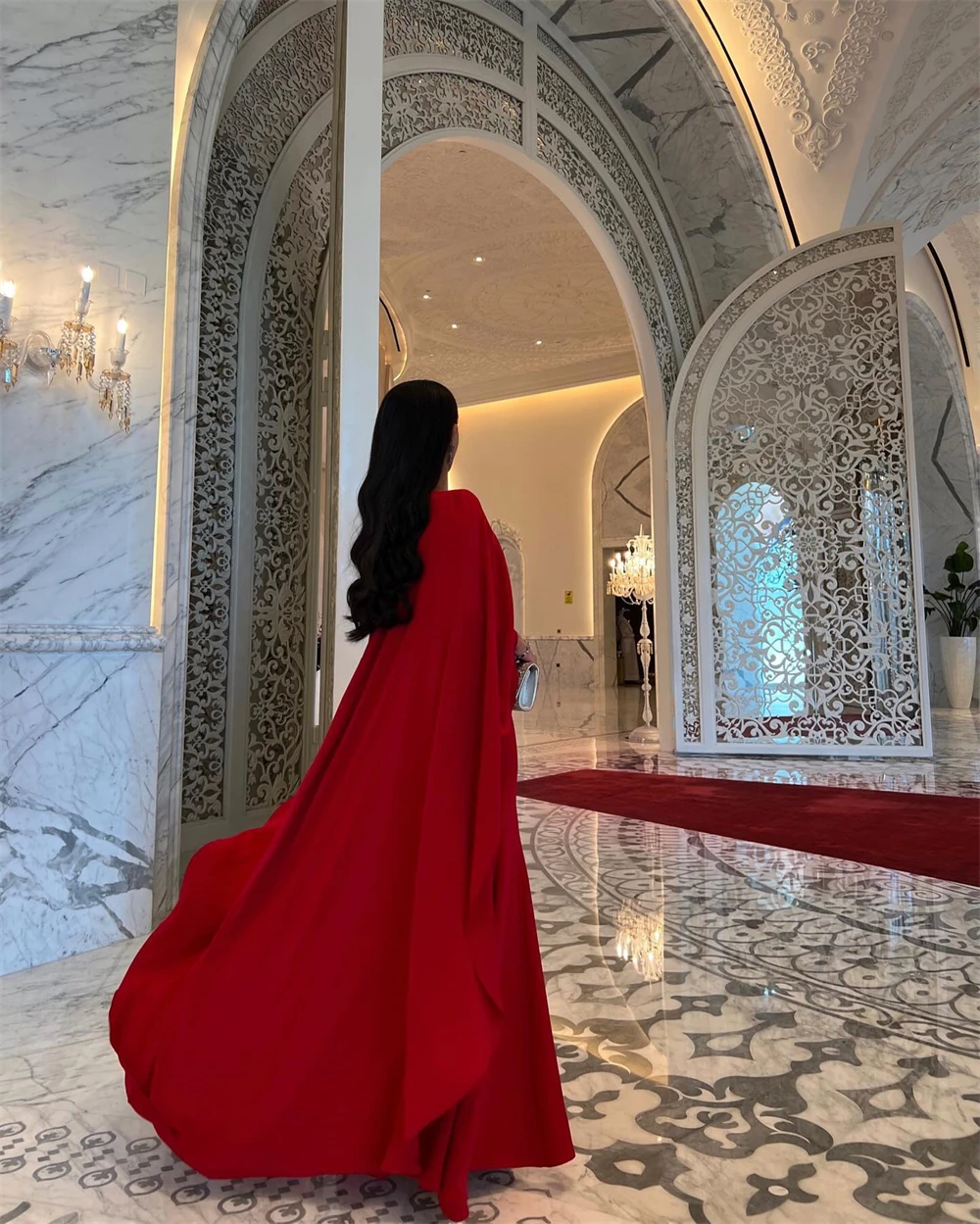 Customized Classic Jersey Scoop Off the Shoulder Sleeveless Evening Dress Exquisite Mermaid Watteau Train Special Occasion Gowns