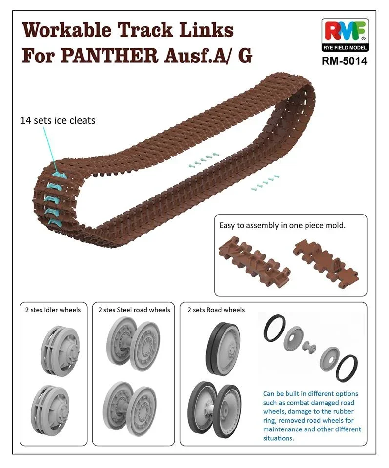 Ryefield model accessories RM-5014 Workable Track Links (for Panther Ausf. A/G) 1/35 Scale