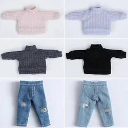 Ob11 Doll Winter Clothes Knitted Sweater Clothing Doll Casual Jeans Clothes Shorts for Penny, YMY, GSC,Mollys,Obitsu 11,1/12 Bjd