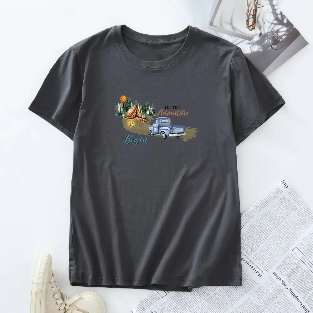 Women's Tees 100% Cotton Woman Tops Summer T-shirt Oversized Short Sleeve Tshirt Female Clothing Fashion Graphic T Shirts