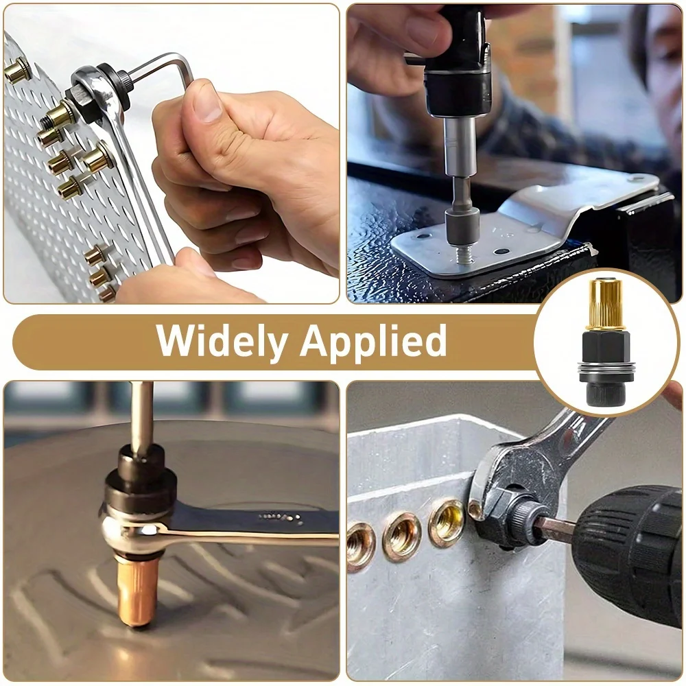 20 Stück Nietmuttern + 1 Stück Handnietmuttern-Nietwerkzeug-Set, M4-M10 Manuelles Nietset, einfache Installation für Hardware-Reparaturen – Detail 6