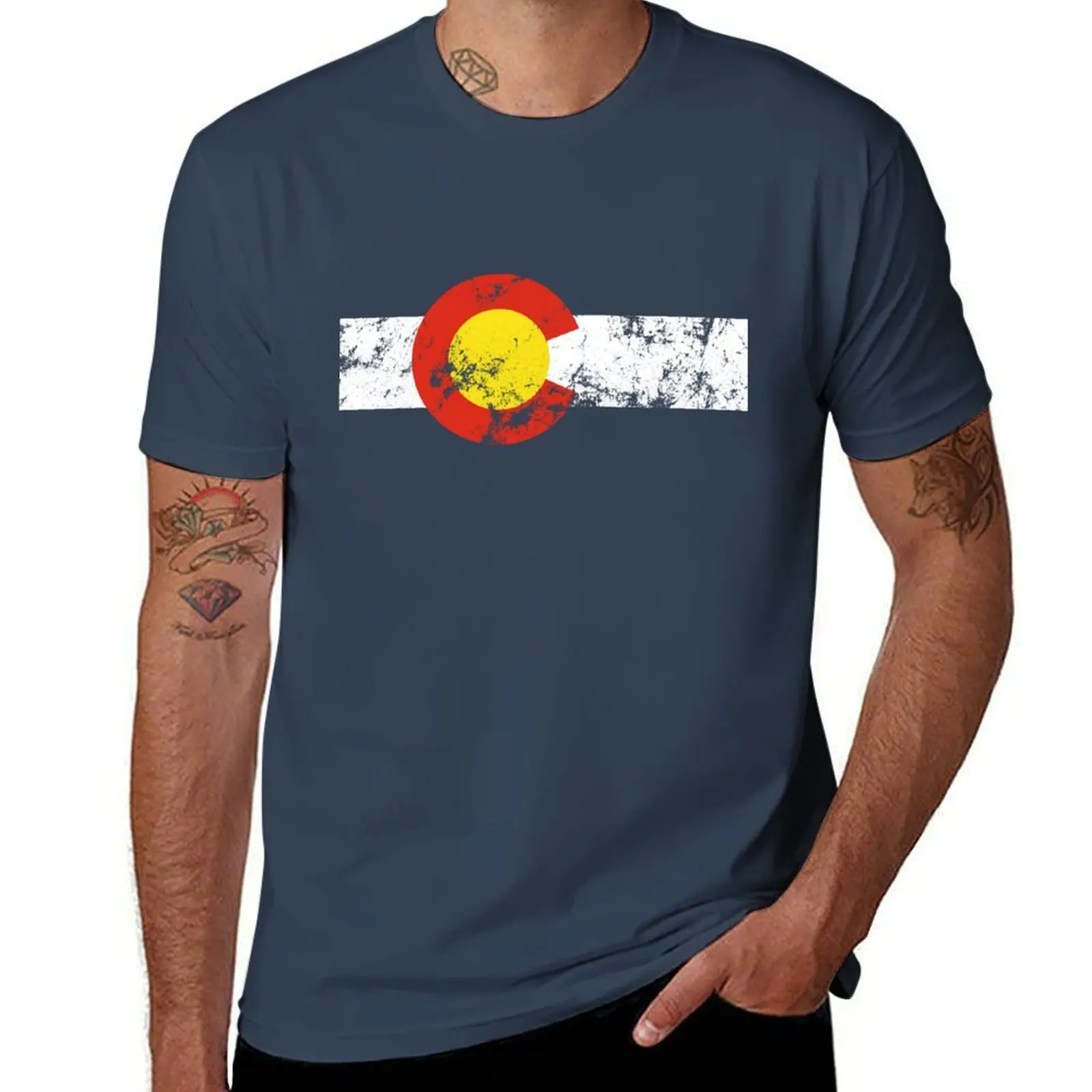 vintage colorado flag T-Shirt Outdoor Working T-Shirt