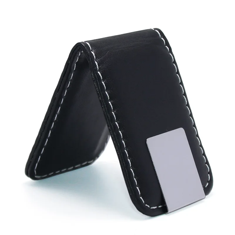 Creative PU Leather Magnet Money Clip Simple Compact Pocket Bag Portable Men Women Banknote Money Clip Magnetic