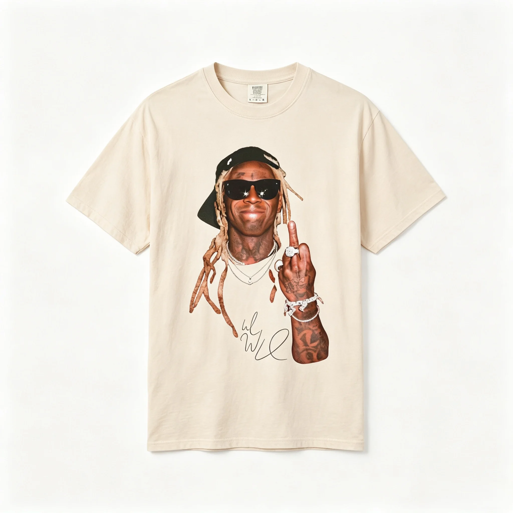 Lil Wayne 2026 Tour T-shirt Hip Hop Rapper Print Pattern Pure Cotton T-shirt Summer Men's Women's Streetwear Y2k Style Shirt