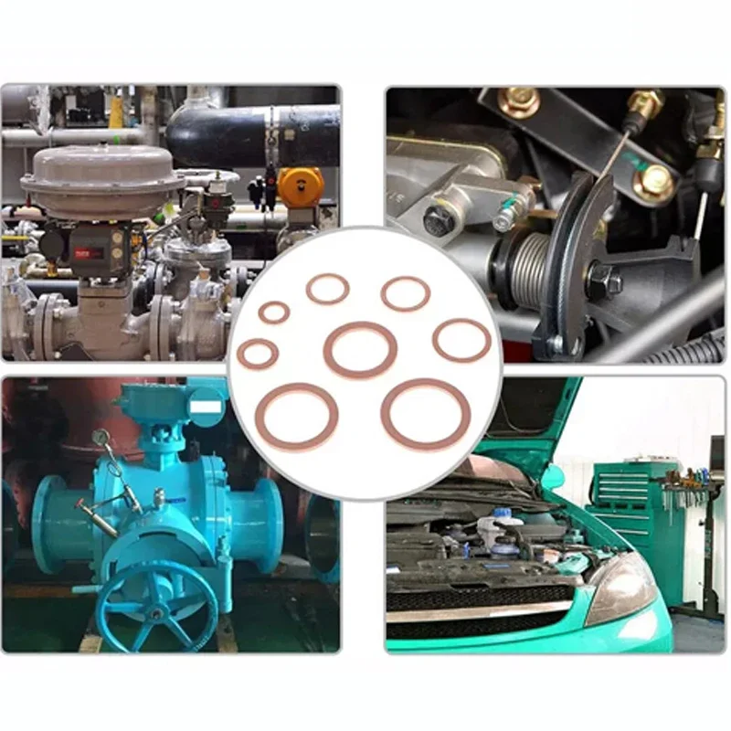 Copper Washer M3 M4 M5 M6 M8 M10 Solid Gasket Rings Flat Seal Washer Sump Plug Oil Seal Fittings Washers For Boat DIN7603