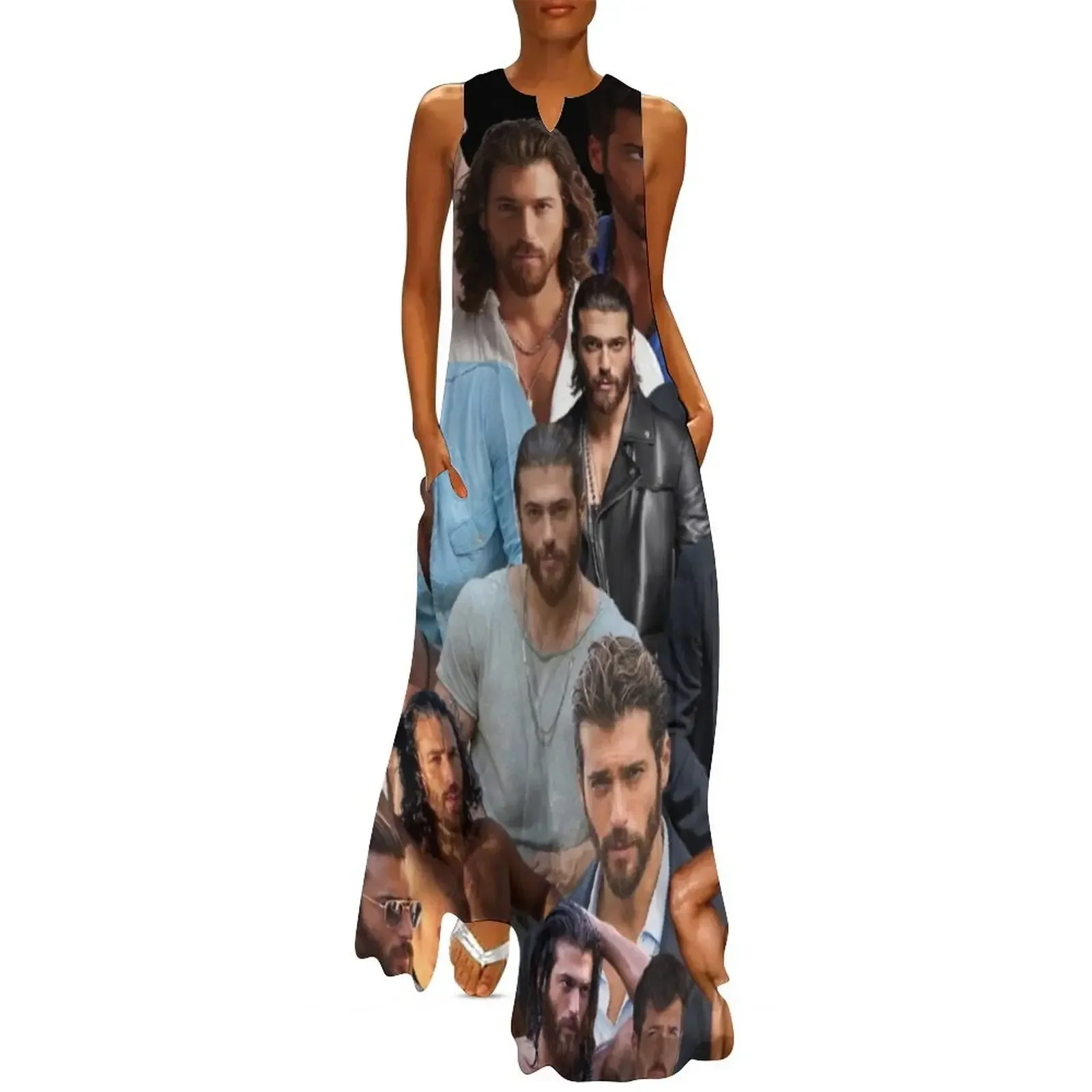 

Can Yaman photo collage Long Dress evening dresses ladies loose summer dress Elegant gown elegant dresses plus sizes Dress