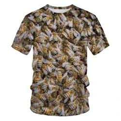 Newest Bee 3D Printing T-shirt Fashion Novelty Animal Honey Bee Shirt Unisex Harajuku Casual T-shirt