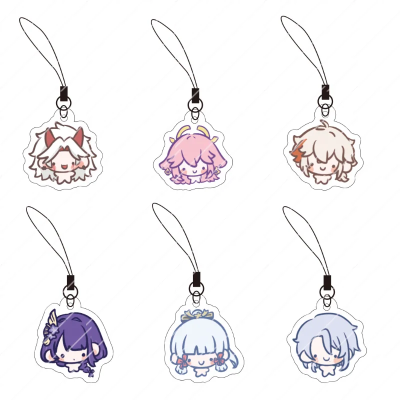 

6 шт., игра Genshin Impact Raiden Shogun Kamisato Ayaka Kawaii, подвеска-ключ в подарок