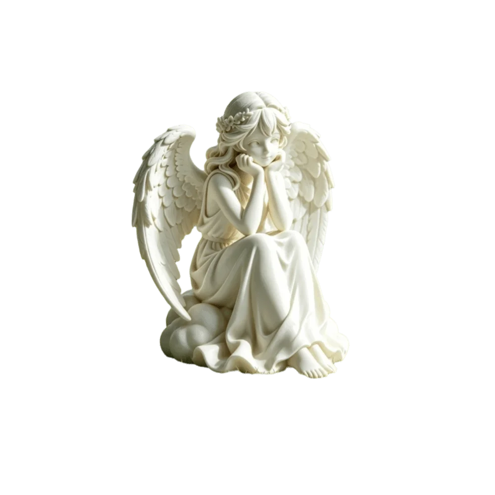 Cute Light Luxury Angel Wings Statue Decoration 3D Printed Guardian Angel Figurine Sweet Desktop Ornaments Living Room