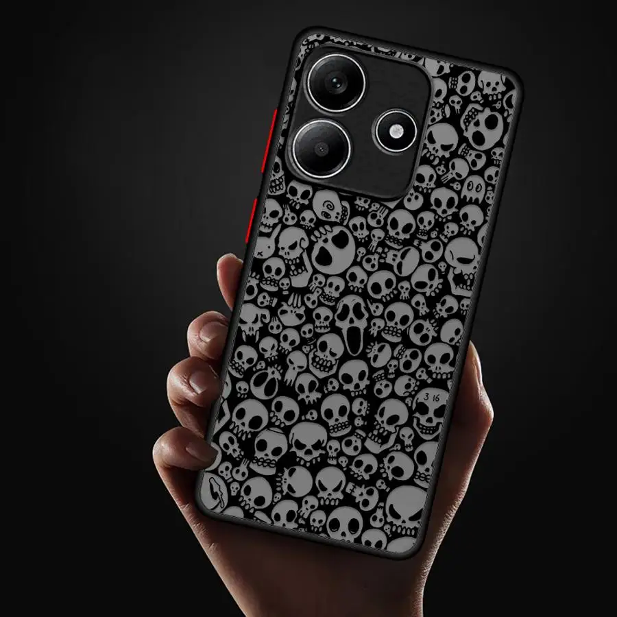 ブラックエッジ電話ケース Redmi 14C A4 9 A1 A2 Plus K40 Pro 13C 10 12C グラフィティスケルトンクールアート用