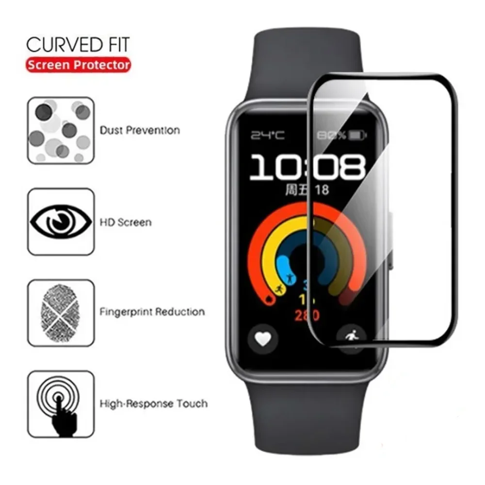 2 uds película protectora curvada para Huawei Band 9 8 7 6 Protector de pantalla antiarañazos para Honor Band 9 7 6 película protectora sin vidrio