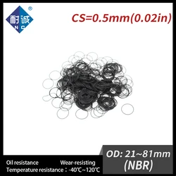 5 개/몫 검정색 NBR 70A CS 0.5mm OD 21/24.5/26/31/40/56/61/80/81*0.5 O 링 가스켓 오일 방수 니트릴 고무 O-링