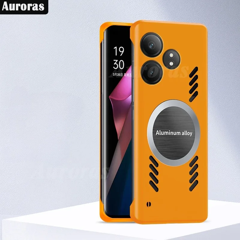 Auroras For Realme GT 6 Case Ultra-Thin Bezel-less Magnetic Suction Sheet Hard Shell For Realme GT Neo 6 SE Cover Funda