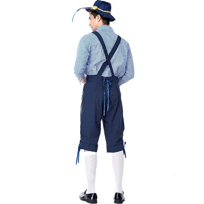 

Мужской баварский костюм Lederhosen для Октоберфеста, рубашка, шляпа, подтяжки, короткий комплект, косплей, карнавал, Хэллоуин, необычная вечеринка Dr AX5GK8
