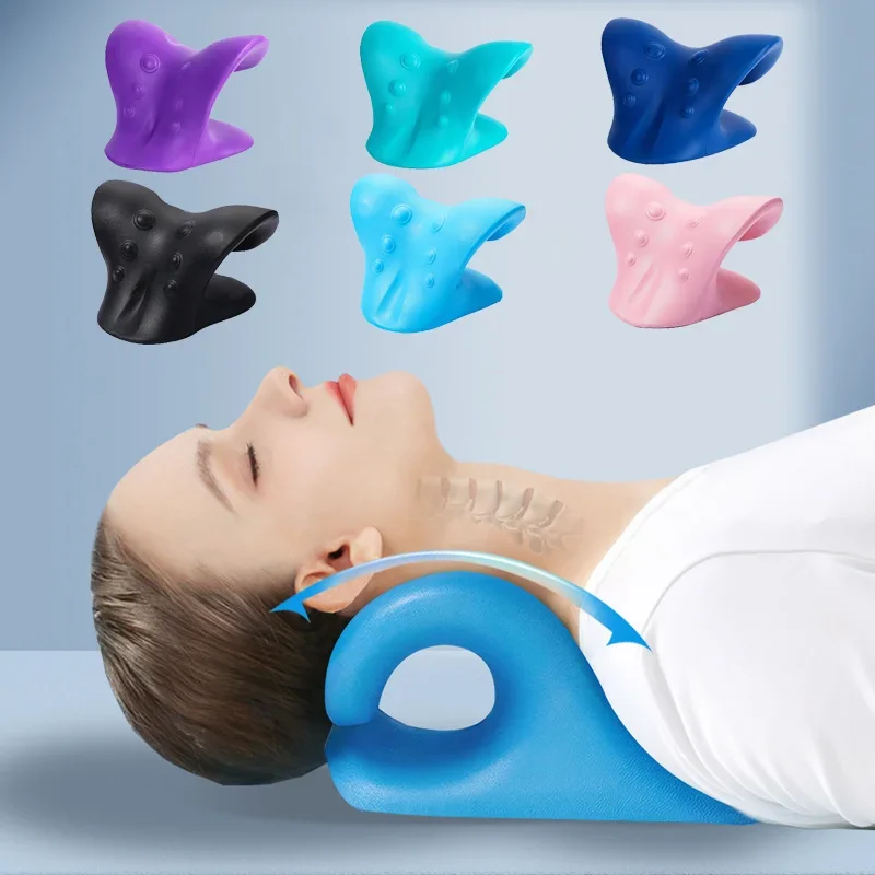 

Neck Shoulder Stretcher Relaxer Cervical Chiropractic Traction Device Pillow for Pain Relief Cervical Spine Alignment Gift