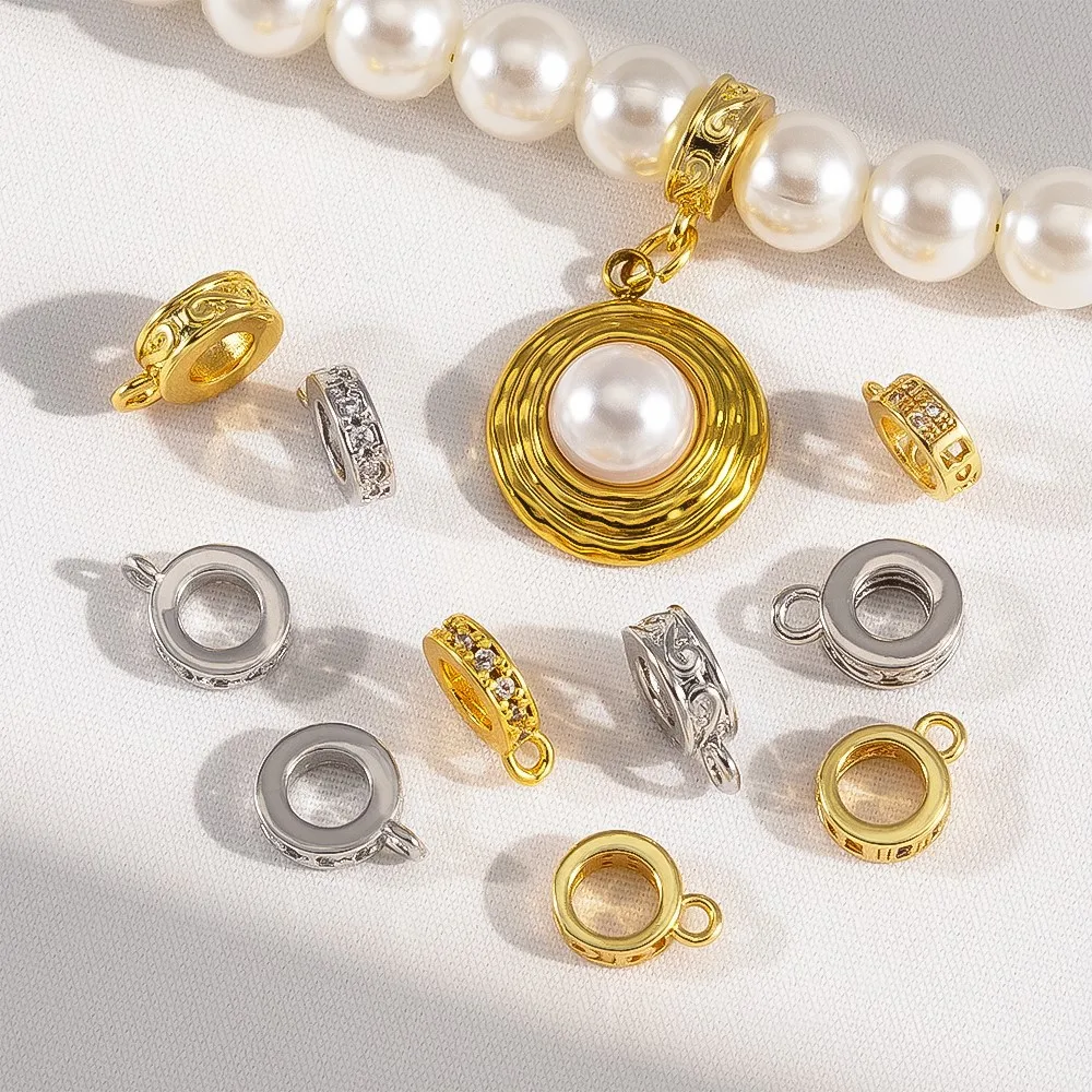 1/2/4pcs Bails For Pendants 18K Gold Plated Brass Metal Pendant Connectors For DIY Bracelets Necklace Jewelry Making Supplies