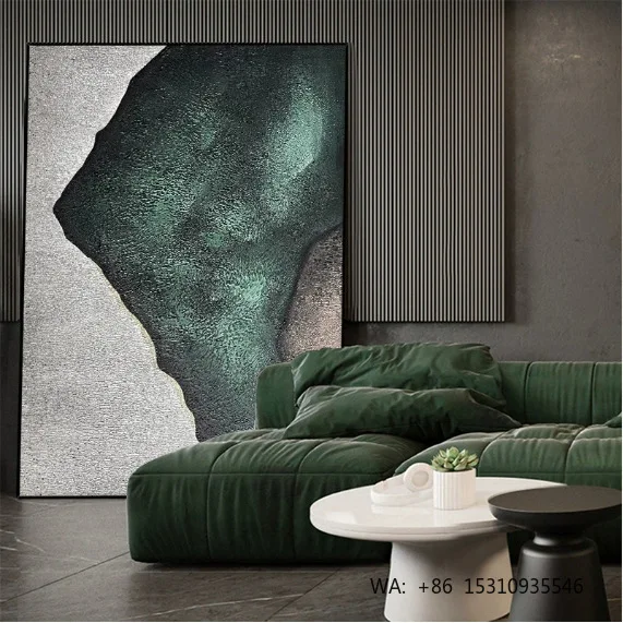Factory Hot Sale Pure Hand-painted Canvas Oil Painting Metal Black Frame Rectangle Luxury Bedroom Living Room