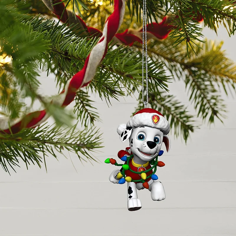 Paw Patrol Marshall Christmas Decoration Anime Flat Figure Model Brand Birthday Tree Pendant Kid Toy Car Pendants Room Ornaments