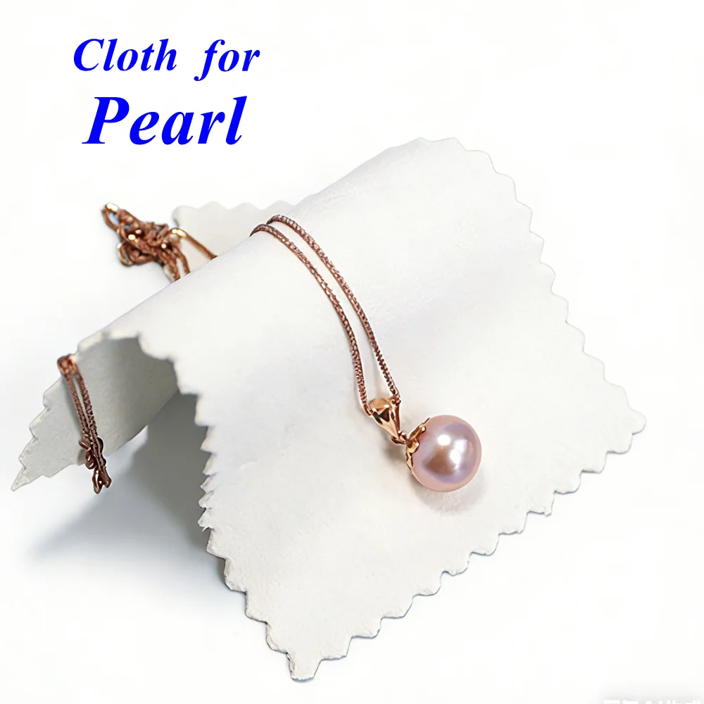 100pcs 8x8CM Pearl Care Cloth Crystal Polish Cloth for Jewelry Cleaner Suede Deerskin Velvet Microfiber Pakced Individually