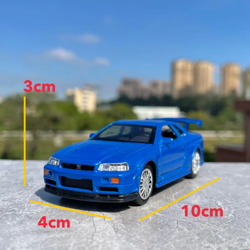 1/43 وصول جديد سعر خاص دييكاست المعادن اليابانية GTR الكلاسيكية R34 نموذج سيارة الأثاث عرض مجموعة لعب للأطفال #3