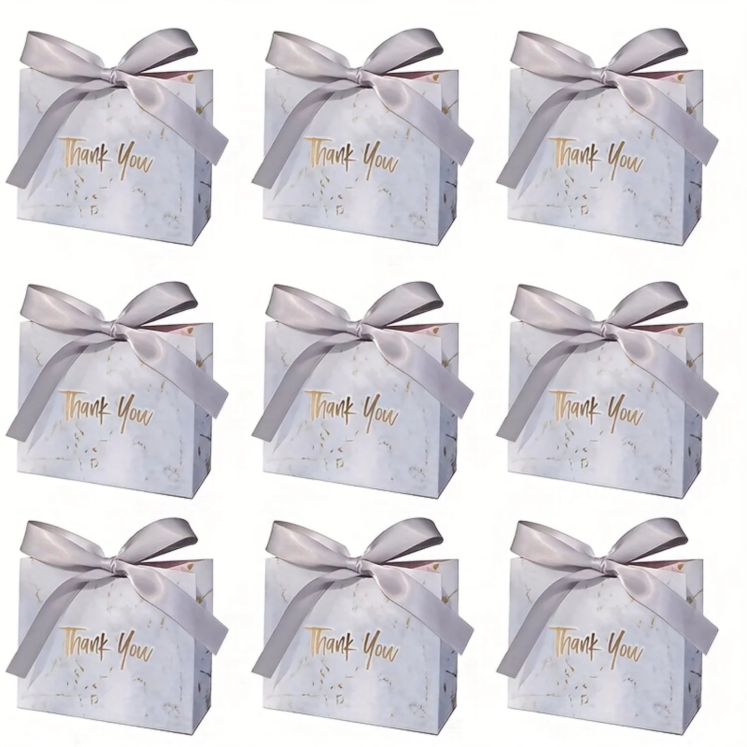 15pcs Vibrant Ombre Marble Patterned Bowknot Gift Bags - Decorative Paper Bags with Multiple Components for Weddings, Xmas, Part