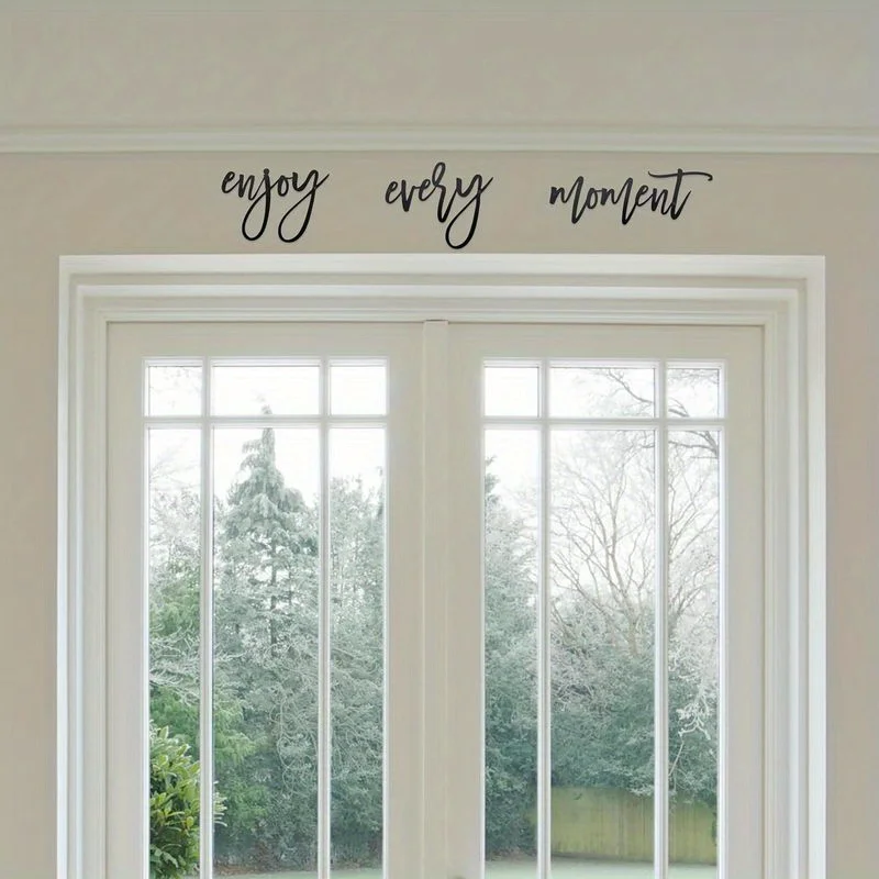 Metal Enjoy Every Moment Wall Sign Decor Metal Cut Words Laser Cut Words Metal Words Hallway Wall Sculpture Decor Enjoy