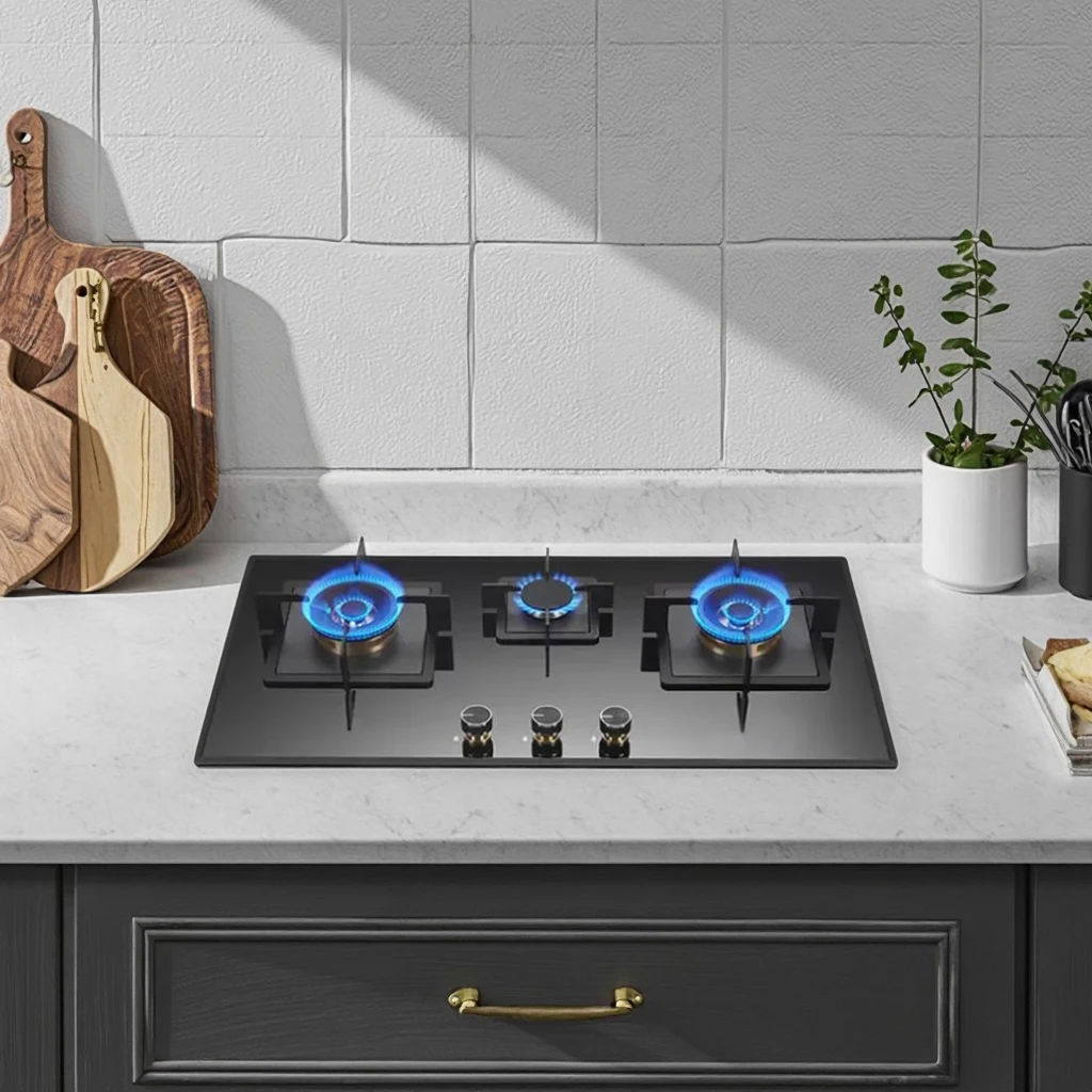 

Газовая плита премиум-класса из нержавеющей стали со встроенной газовой плитой индукционной плиты