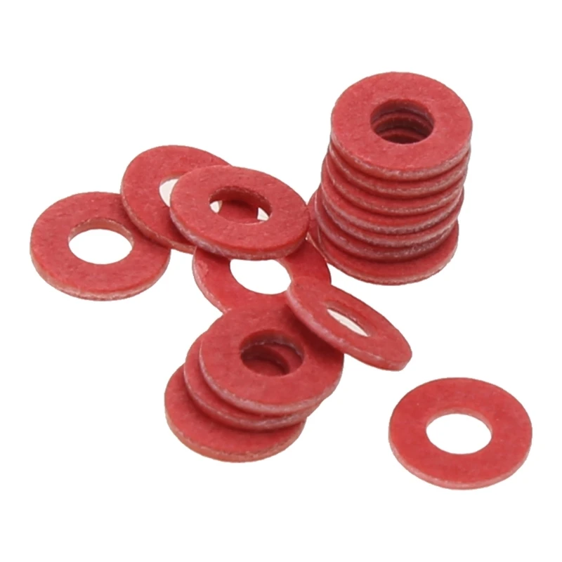 Q81F 100pcs rondelle in fibra ad anello piatto rosso rondella in fibra rondella piatta in gomma Kit idraulico rondella isolante