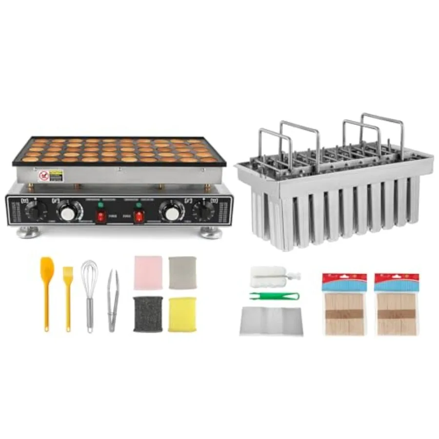 

Commercial popsicle molds 20PCS flat heads with double-slot stainless steel, silver, durable and easy-release design for home a