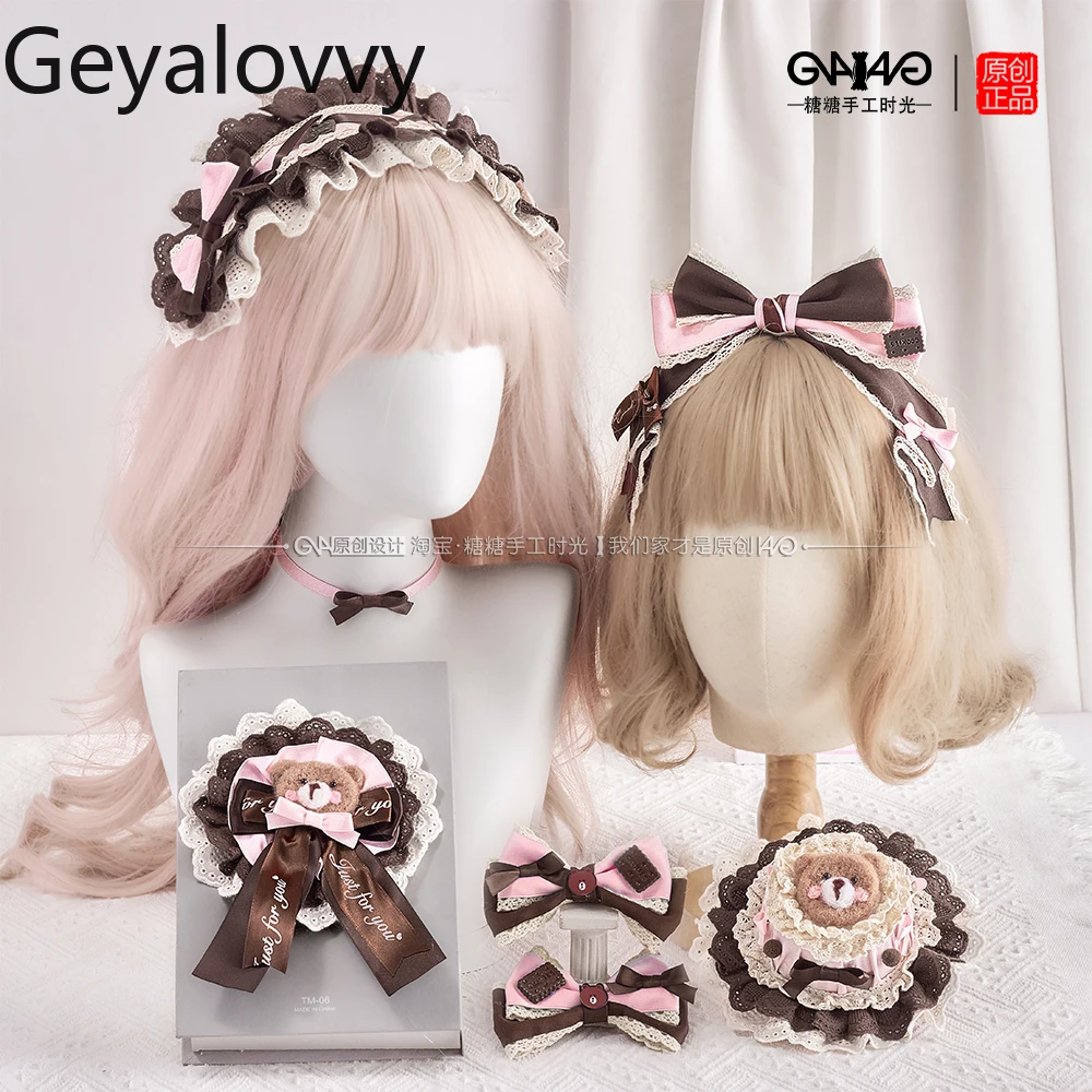 

Women's Accessories Handmade Pink Lolita Hair Accessory Bow Hairclip Chocolate Cake Ornament Top Hat Sweet and Cute New Headwear