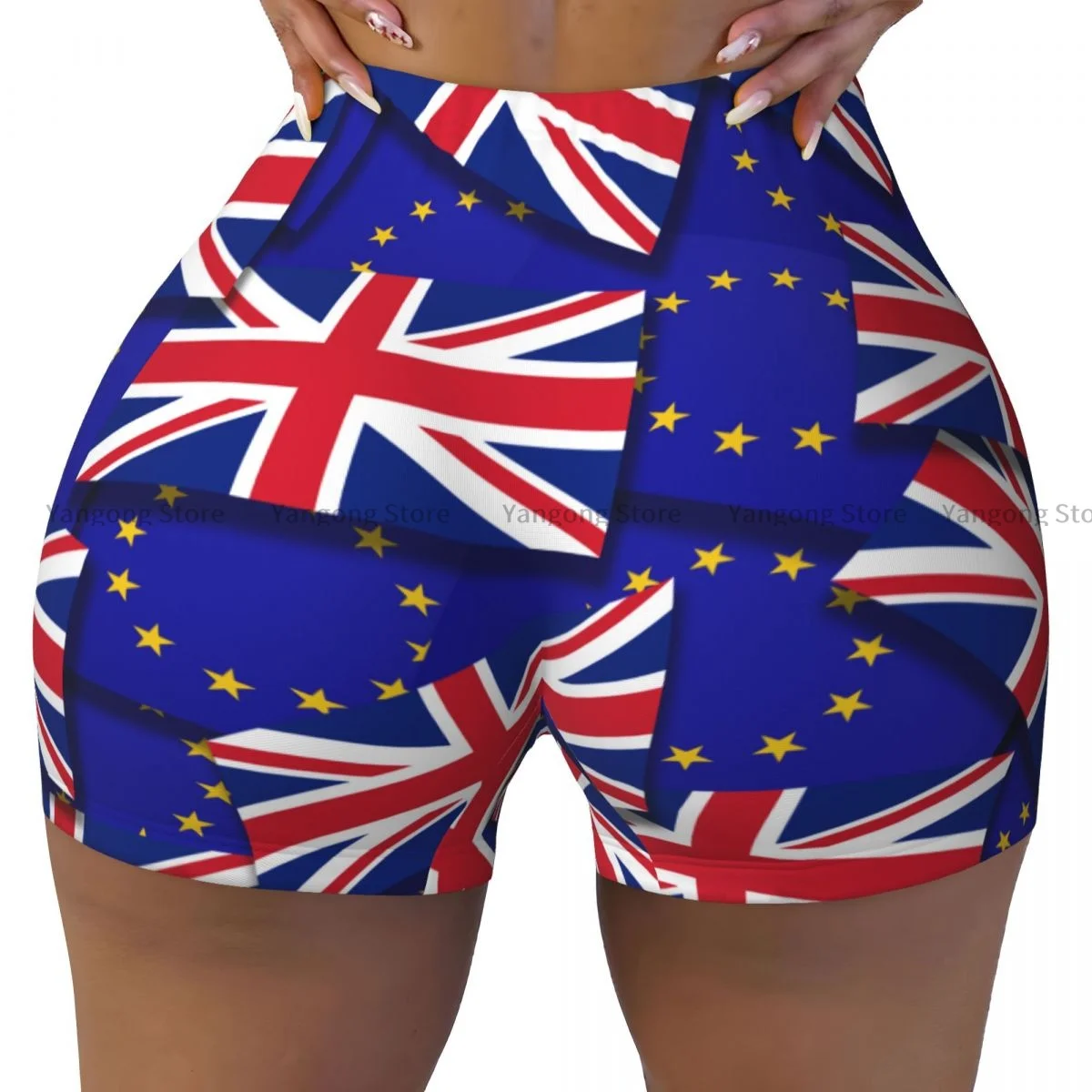 

Push Up Short Elasticity Scrunch Butt Flag Of The United Kingdom Running Shorts Sports Shorts Womens Clothes Gym