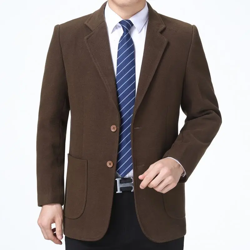 L8241 chaqueta gruesa para hombre de mediana edad, traje suelto de ocio para padre de mediana edad, primavera y otoño, una sola pieza