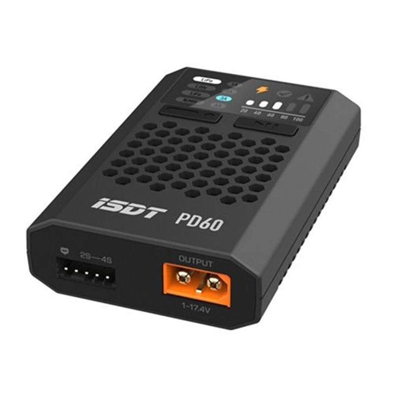 

PD60 ISDT 60W 6A Battery Balance Charger Type-C Input for 1-4S Lipo LiHV LiFe NIMH/Cd Battery For Rc Fpv Racing drone